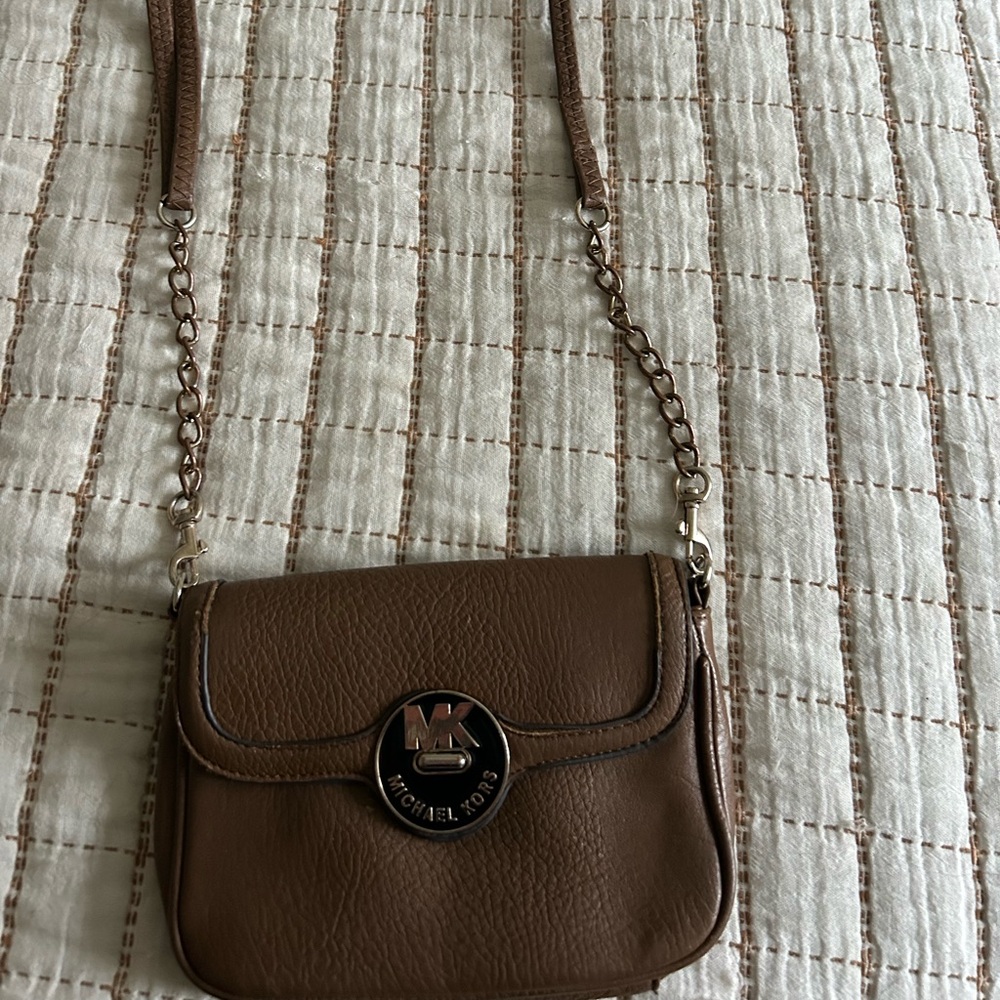 Vintage Michael Kors Tan Crossbody Bag with Chain Strap